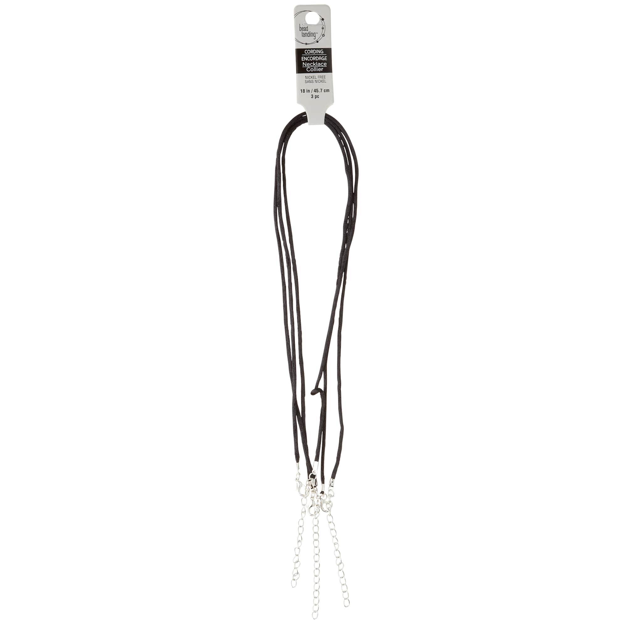 Black Nylon Cording Necklace by Bead Landing™